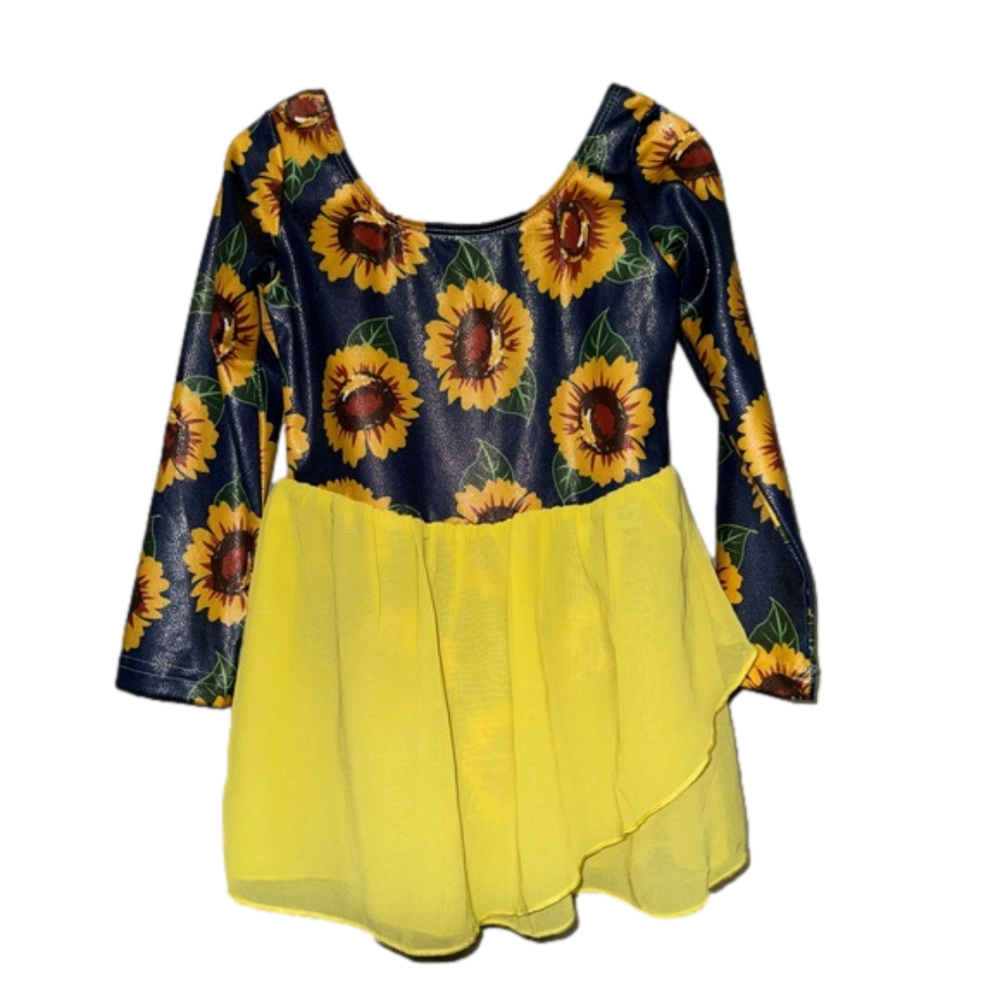Girls Unbranded Sunflower Bodysuit, NWOT, Size 4T-5T